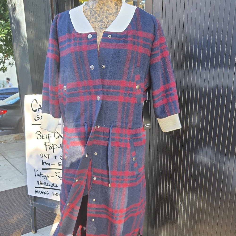 Plaid Long Bomber Jacket